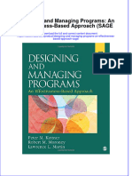 Designing and Managing Programs An Effectiveness Based Approach Sage