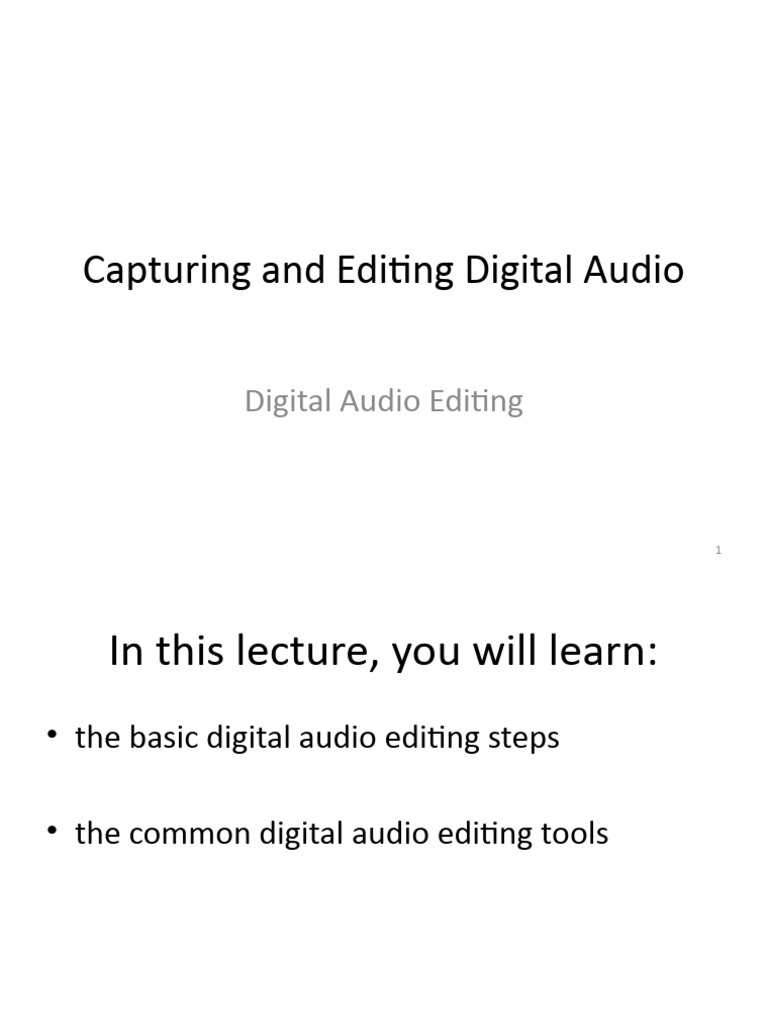 Digital Audio Editing PDF