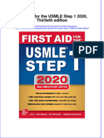 First Aid For The Usmle Step 1 2020 Thirtieth Edition