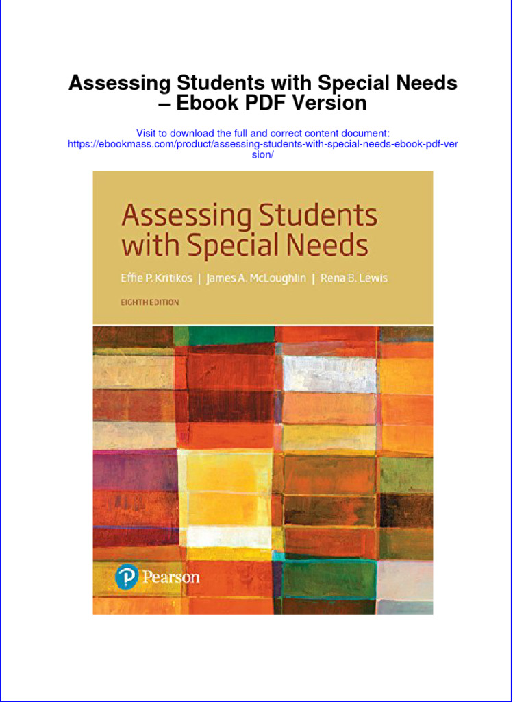 Assessing Students With Special Needs Ebook PDF Version PDF
