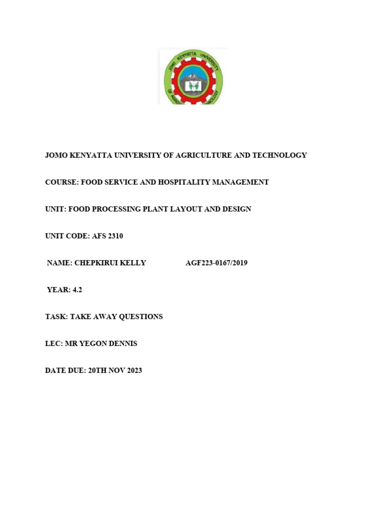 Food Processing Plant Layout PDF