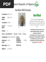 National Identification Number Slip Sample | PDF