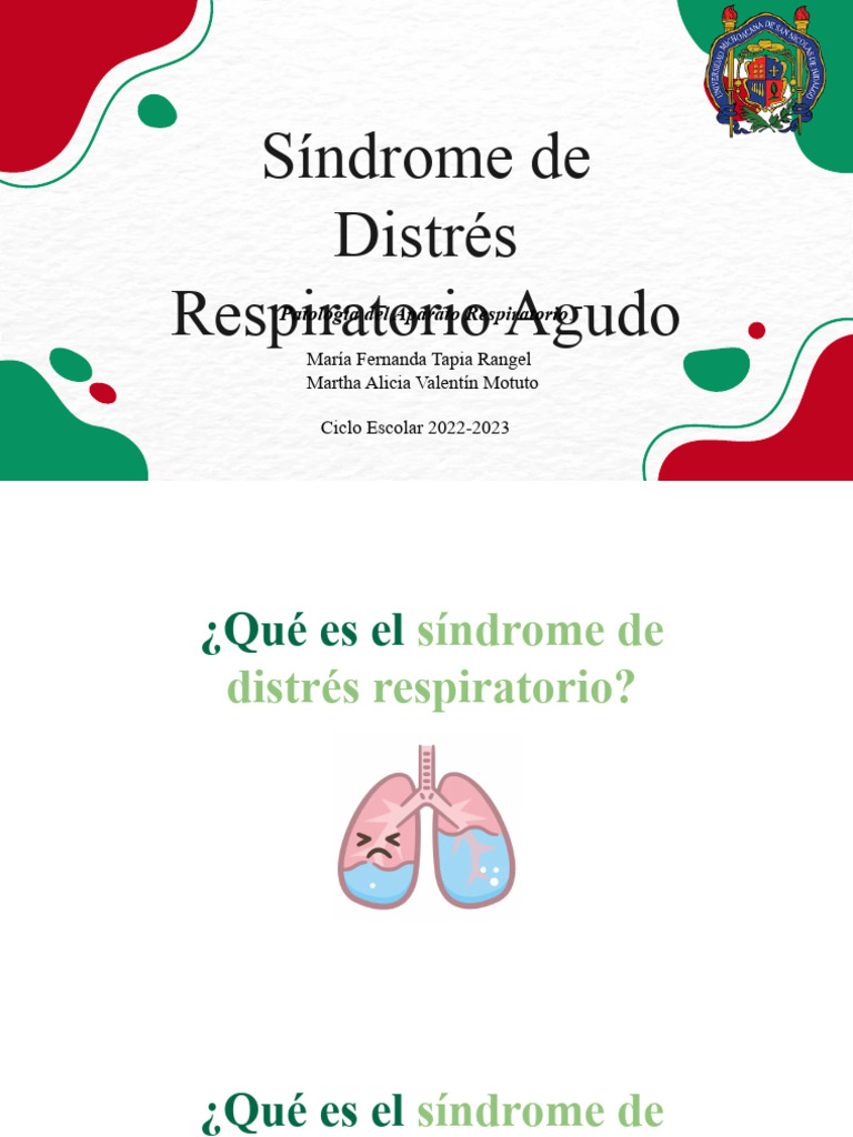 Síndrome de Distrés Respiratorio Agudo | PDF | Especialidades Medicas ...