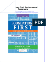 Foundations First Sentences and Paragraphs