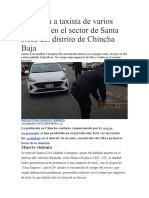 Asesinan A Taxista de Varios Disparos en El Sector de Santa Rosa Del Distrito de Chincha Baja