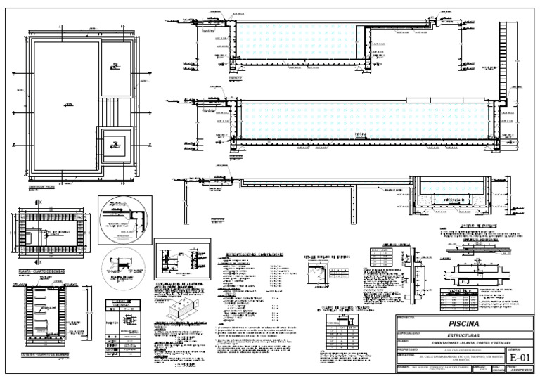 Planos Estructurales de Piscina | PDF | Ingeniería estructural ...