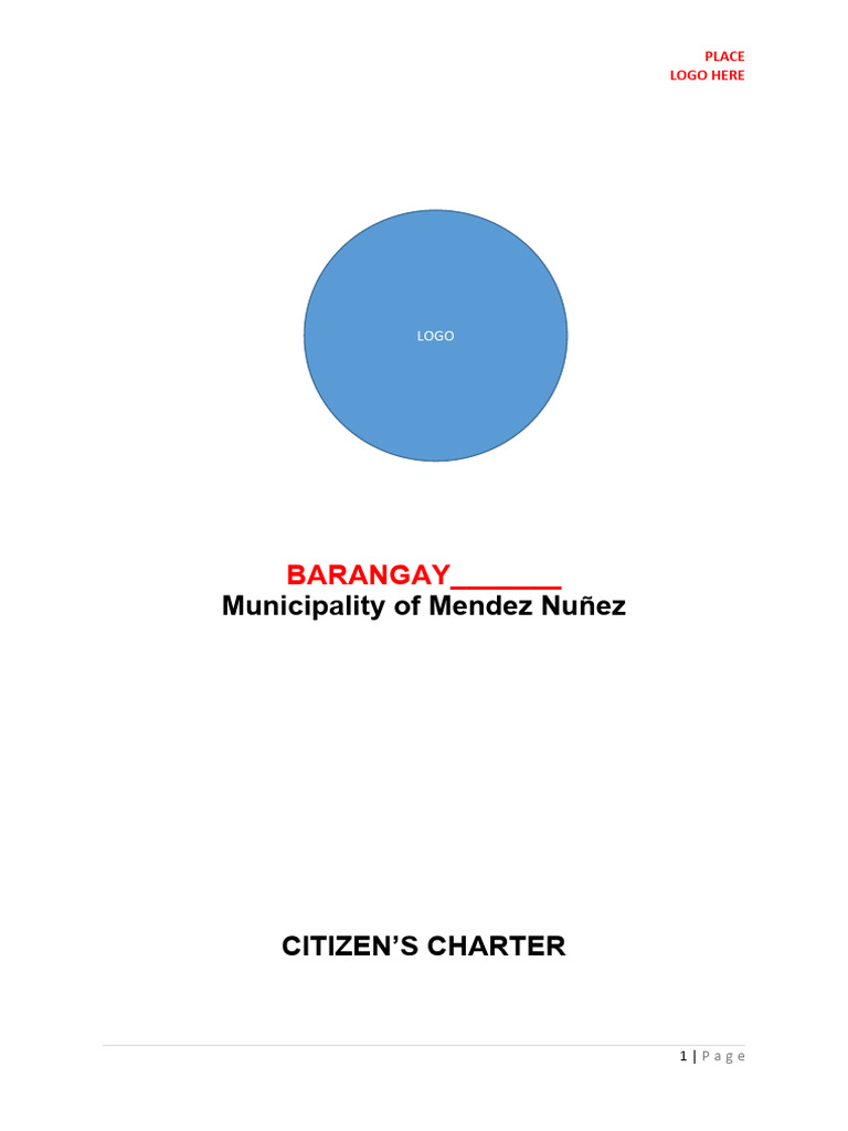 Barangay Citizen's Charter Guide | PDF | Receipt | Payments