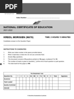 NCE Kreol Morisien 2021 2022