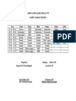 Jadwal Pelajaran Kelas VB