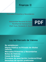 Finanzas II UNA Unidad II Mercados Primarios y Secundarios