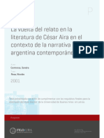 La Vuelta Al Relato en La Literatura de César Aira