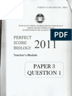 Perfect Score Biology Paper 3 (Module 1)