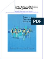 Statistics For The Behavioral Sciences 10th Edition Ebook PDF