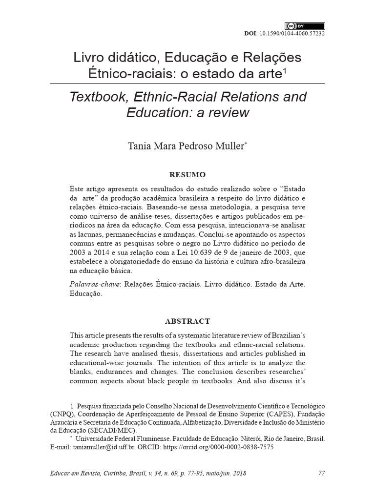 Estado da Arte: Livro Didático e Raça | PDF | Artes Linguísticas e ...