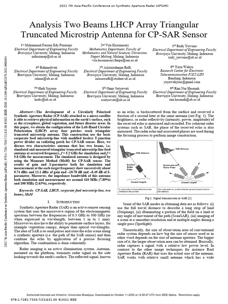 Analysis Two Beams LHCP Array Triangular Truncated Microstrip Antenna ...
