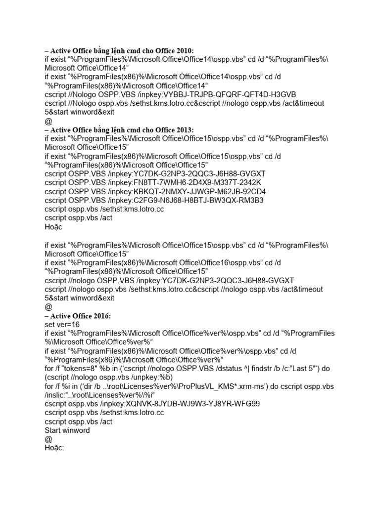 Active office b ng l nh cmd cho office 2010 19 download free pdf