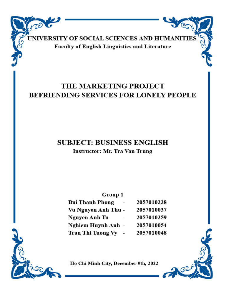 The Marketing Project Group 1 | PDF