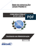 Idecan 2014 Colegio Pedro II Assistente em Administracao Prova