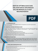 Bentuk Optimalisasi Dan Penilaian Kerja Organisasi Dalam Mengelola Aset Negar Daerah