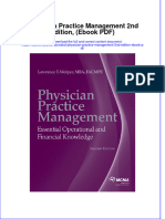 Physician Practice Management 2nd Edition Ebook PDF