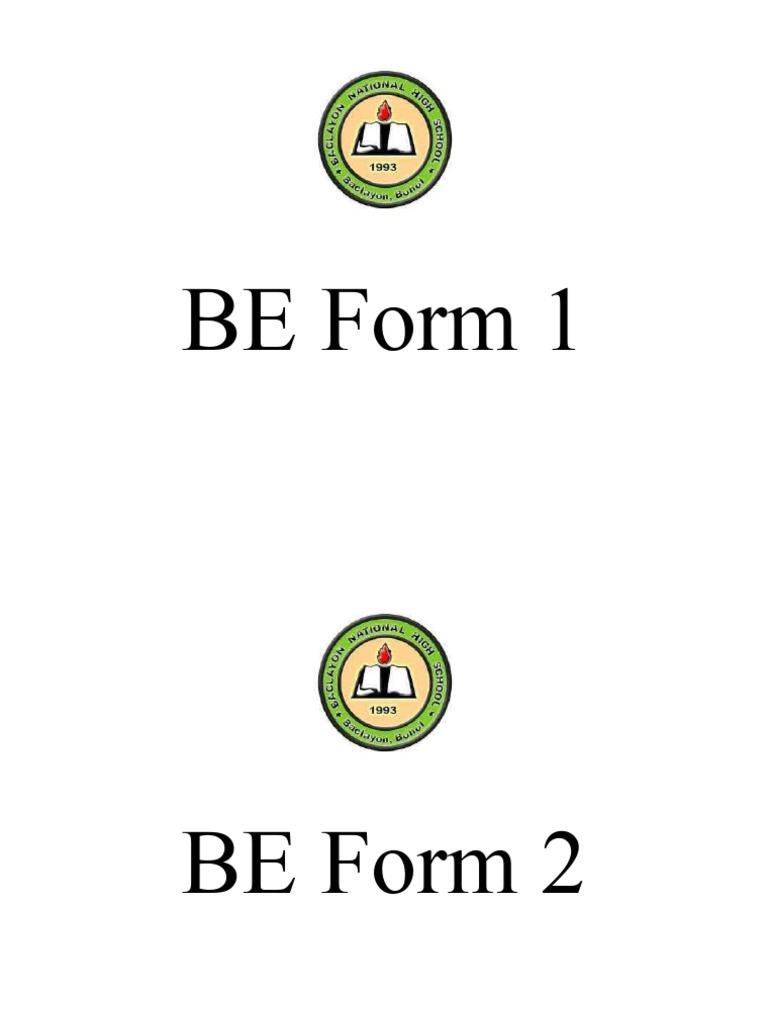 BE Form 1 | PDF