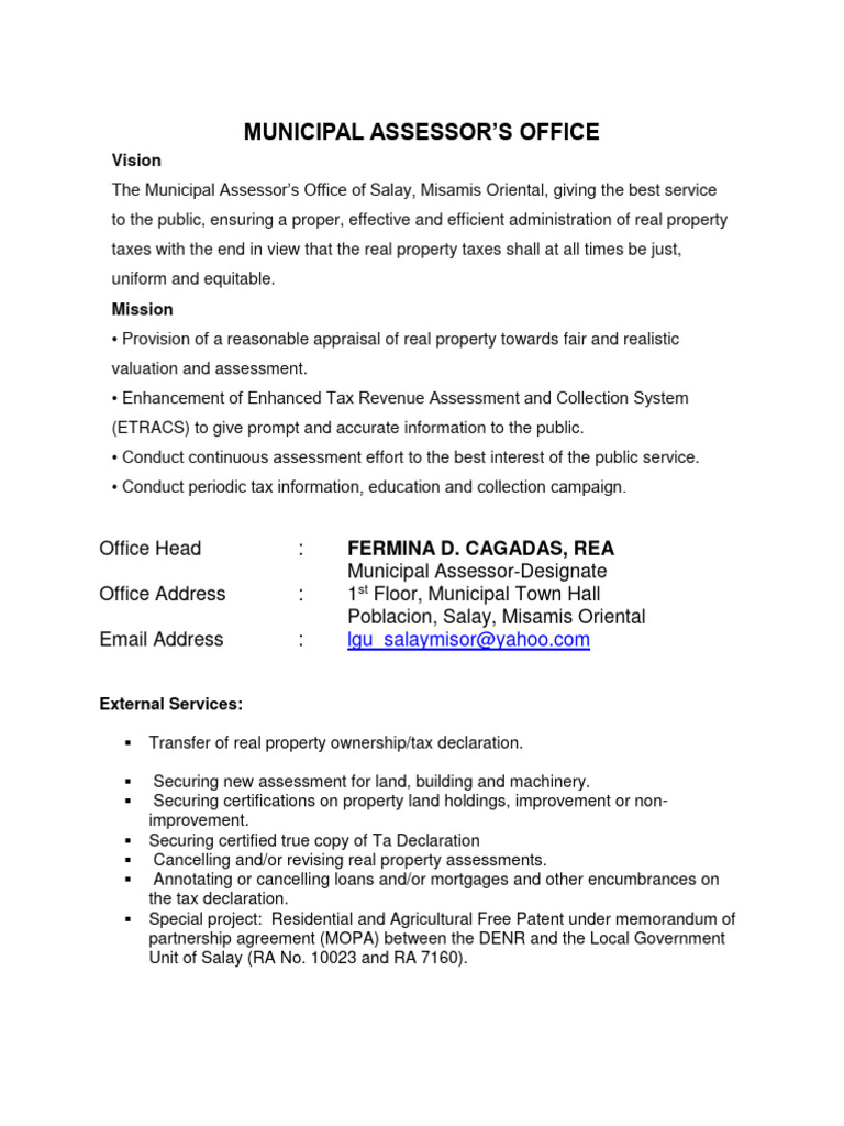 Municipal Assessors Office | PDF