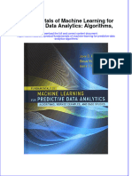 Fundamentals of Machine Learning For Predictive Data Analytics Algorithms