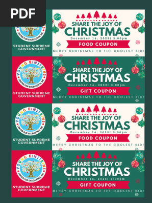 Green Red Modern Christmas Voucher Coupon