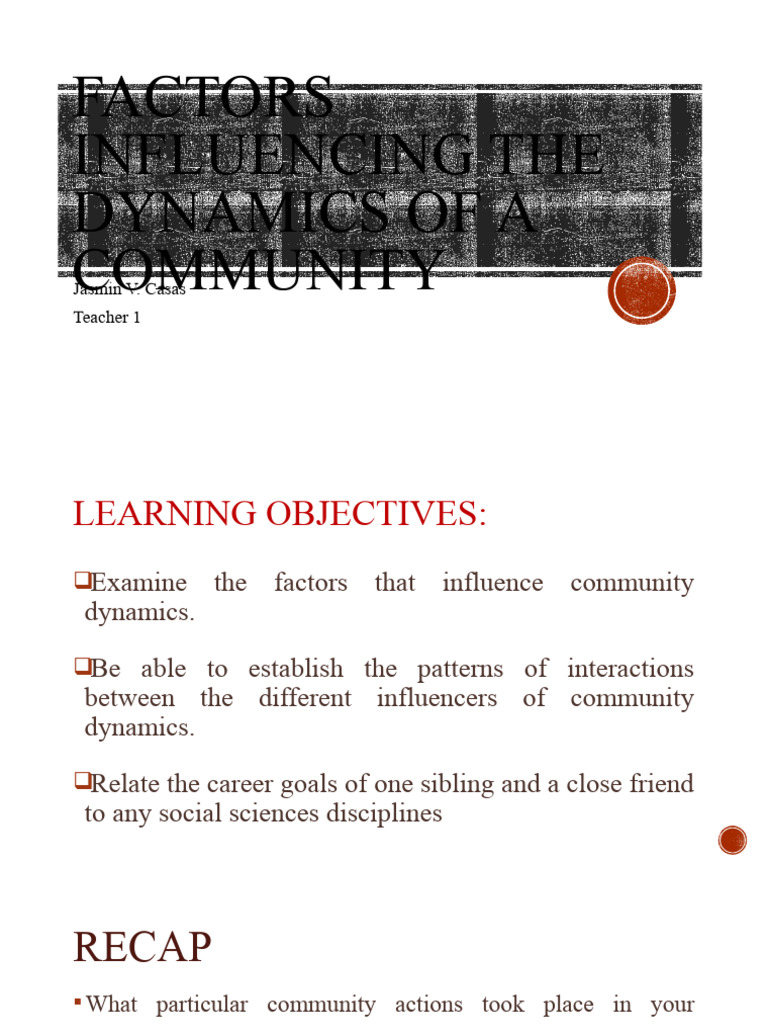 Influencing Factors in Community Dynamics | PDF | Social Science