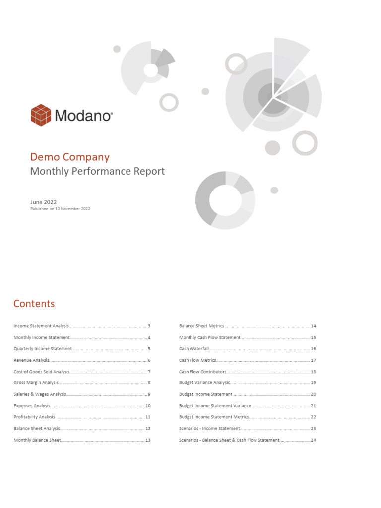 Performance report pdf income statement gross margin