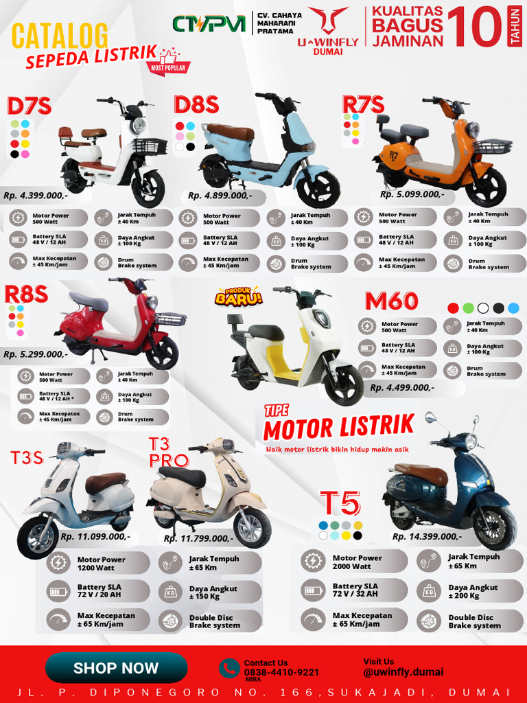 Uwinfly T5, Motor Listrik Lokal Bergaya Vespa dengan Cicilan Rp400 Ribuan