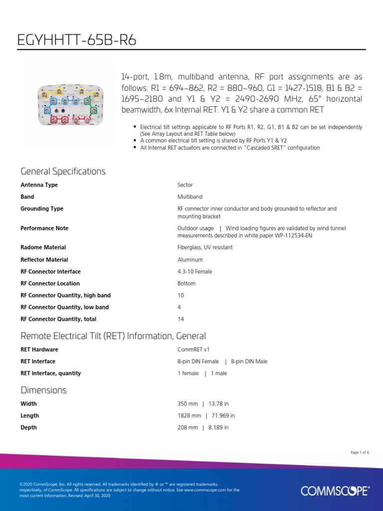 EGYHHTT-65B-R6 Product Specification (Comprehensive) | PDF | Antenna ...