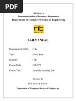 Lab Manual - ML - RIT