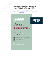 Pocket Anesthesia Pocket Notebook Series 3rd Edition Ebook PDF