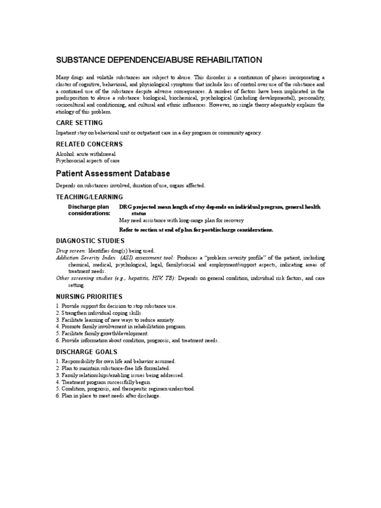 Substance Dependence | PDF | Substance Abuse | Substance Dependence
