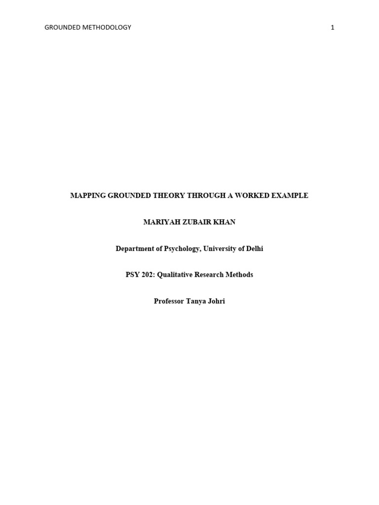 Mapping Grounded Theory Through A Worked Example | PDF | Methodology ...