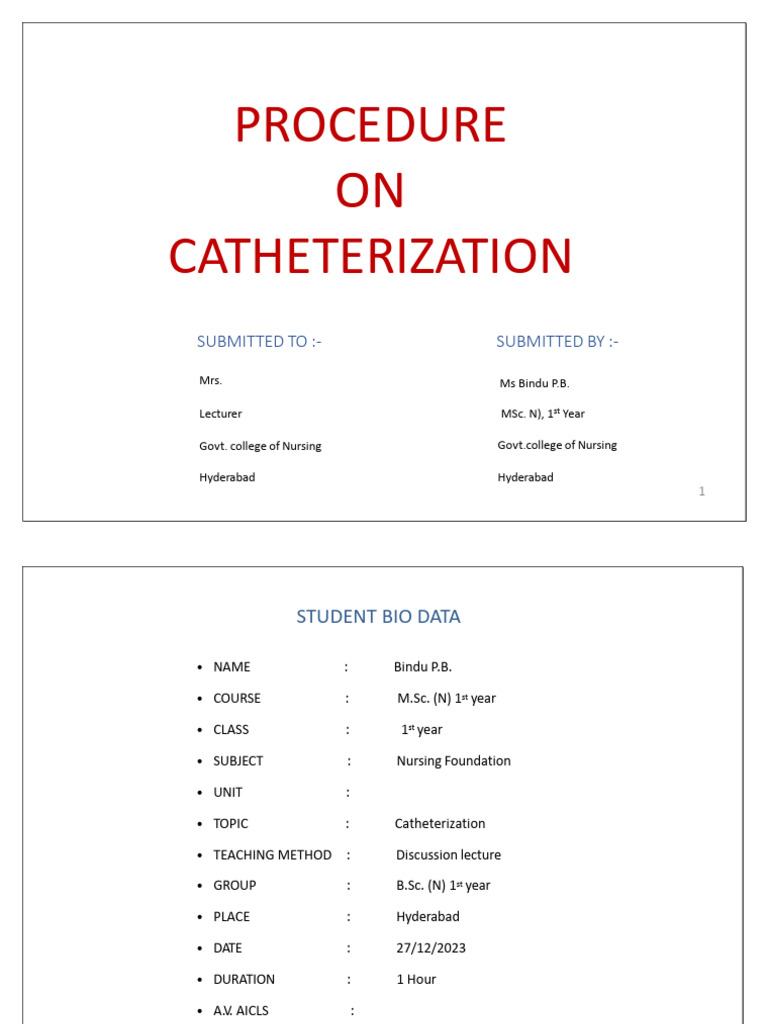 Catheterization PDF PDF