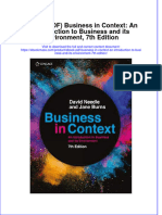 Ebook PDF Business in Context An Introduction To Business and Its Environment 7th Edition