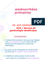 31 Et 32. Aménorrhées Primaires Et Secondaires (DR SIDI MAMMAR)