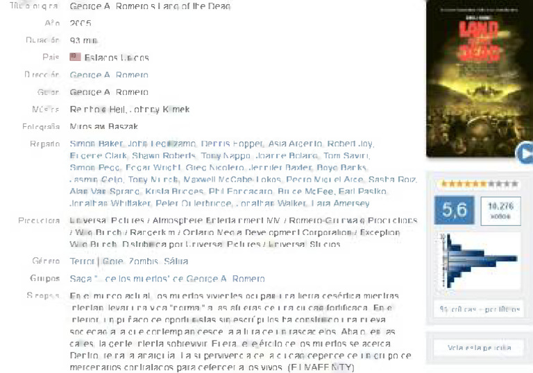 La Tierra de Los Muertos Vivientes - Land of The Dead (2005) | PDF