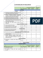 Reviewed BOQ For Shallow Borehole Drilling