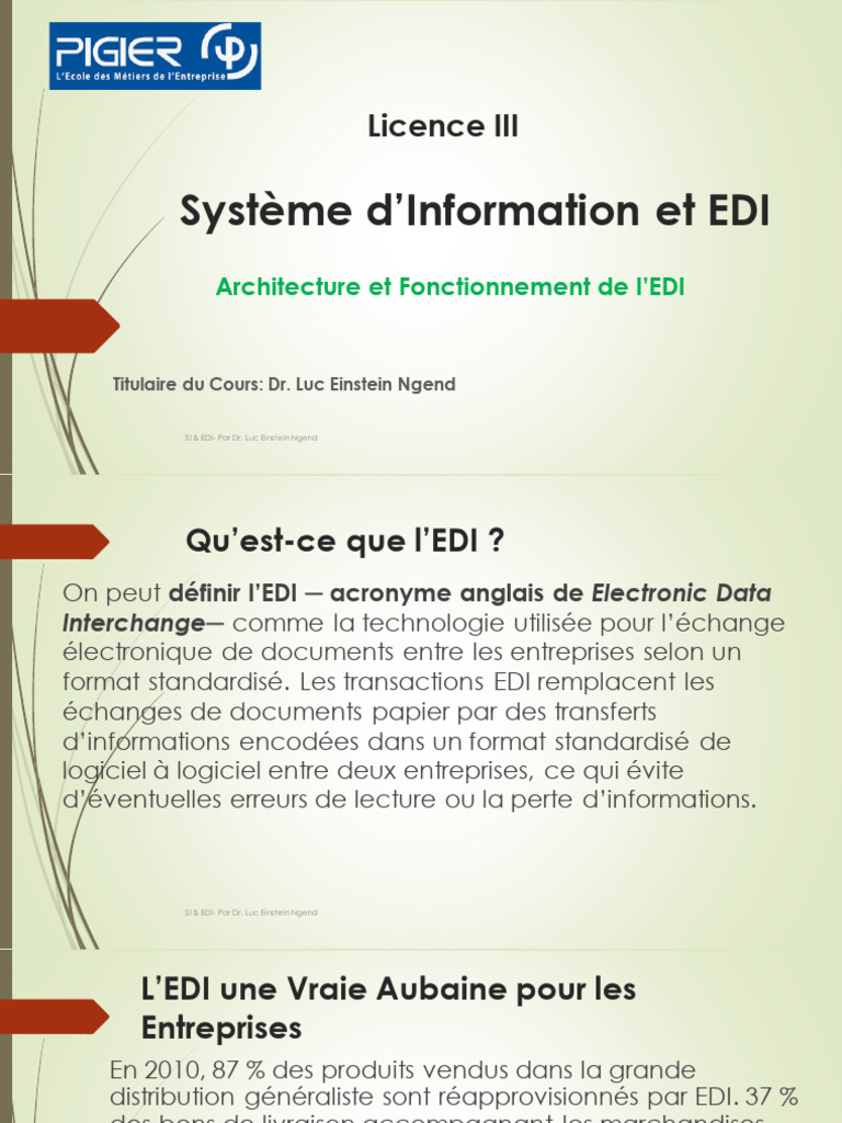 Comprendre l'EDI en Entreprise | PDF