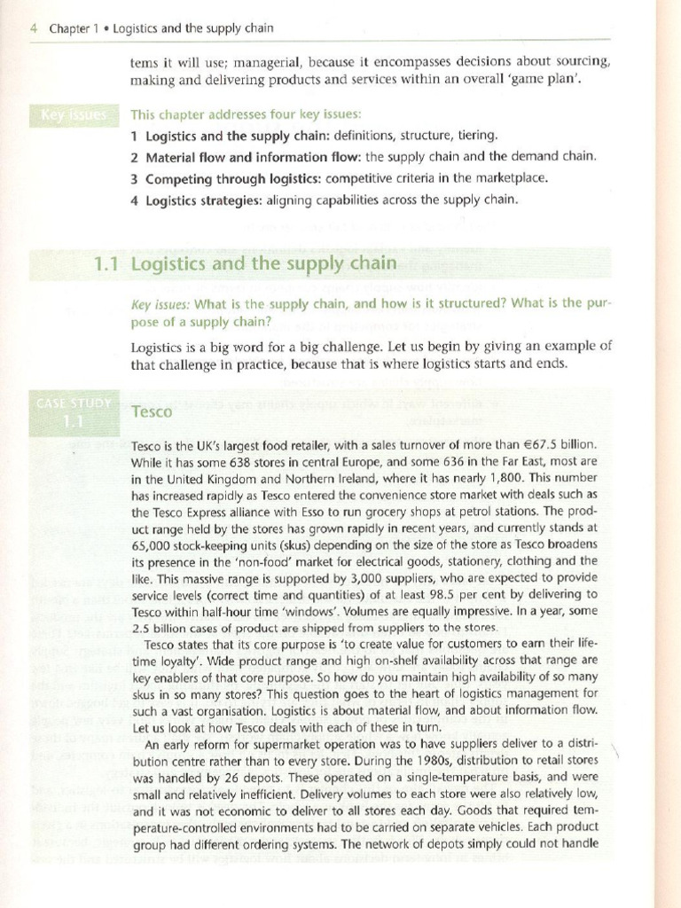 Tesco case study PDF Tesco Logistics