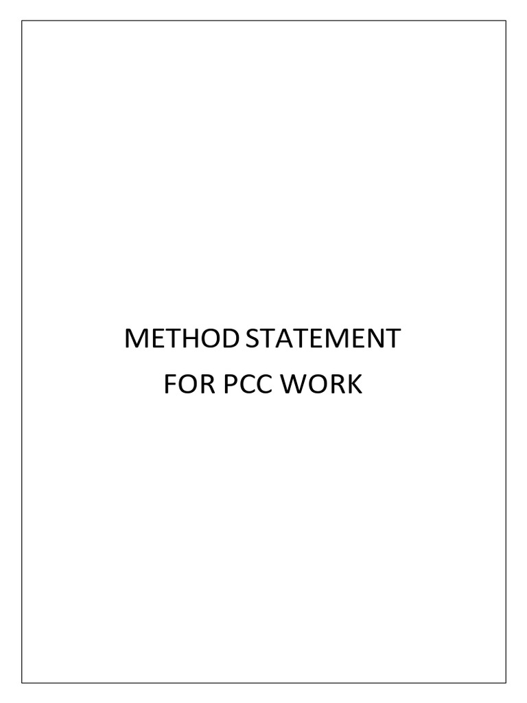 PCC Work Method Statement Guide | PDF | Concrete | Materials
