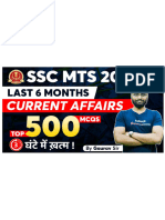 6 Months Current Affair For SSC MTS