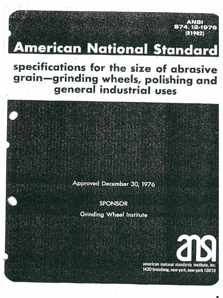 Ansi b74 12 1982 size of the grains pdf