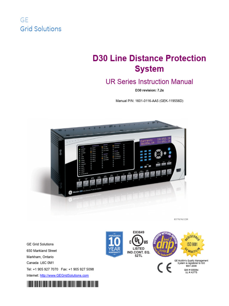 D30 Line Distance Protection System: Grid Solutions | PDF | Business ...