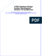 Ebook PDF Database Design Application Development Administration 7th by Mannino