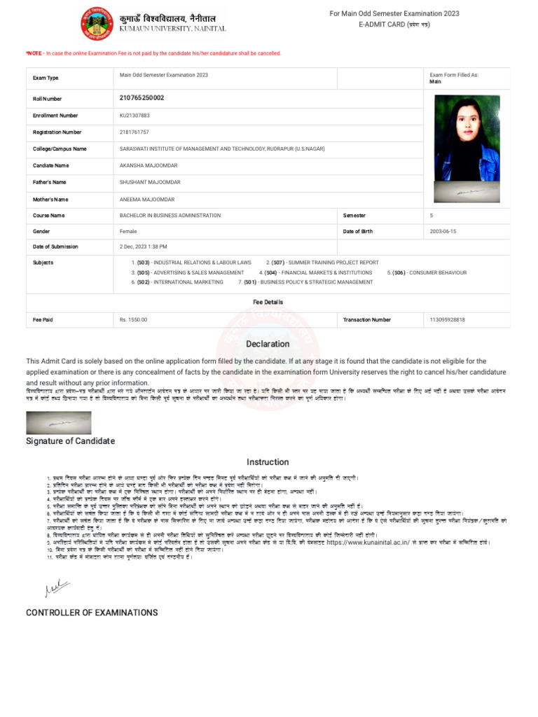 Admit card 5th sem pdf public sphere investing