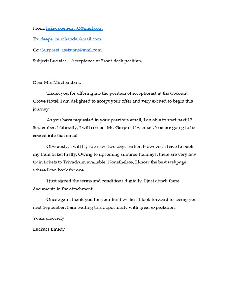 04 Formal Email Application | PDF